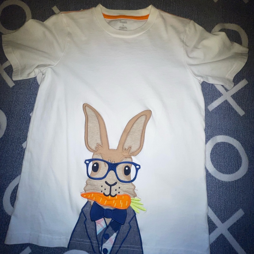 Kids White Bunny Graphic T-Shirt